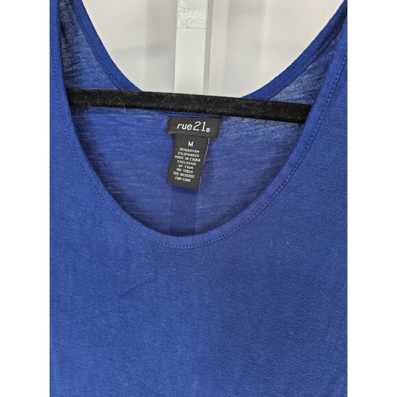 rue21 Women's Blue Pink Short Sleeve Round Neck Rayon Long Maxi Dress Size M - Picture 3 of 4